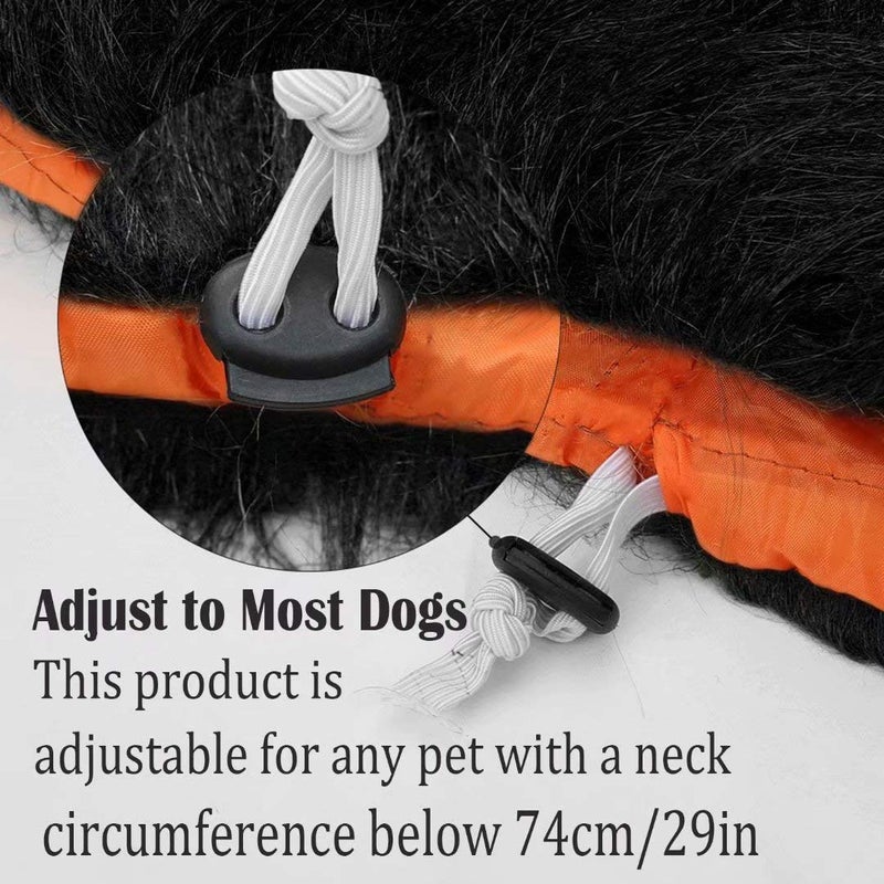 OLLULL Lions Mane for Large Dog Halloween Costumes, Pet Black Wig with Ears - Image 3